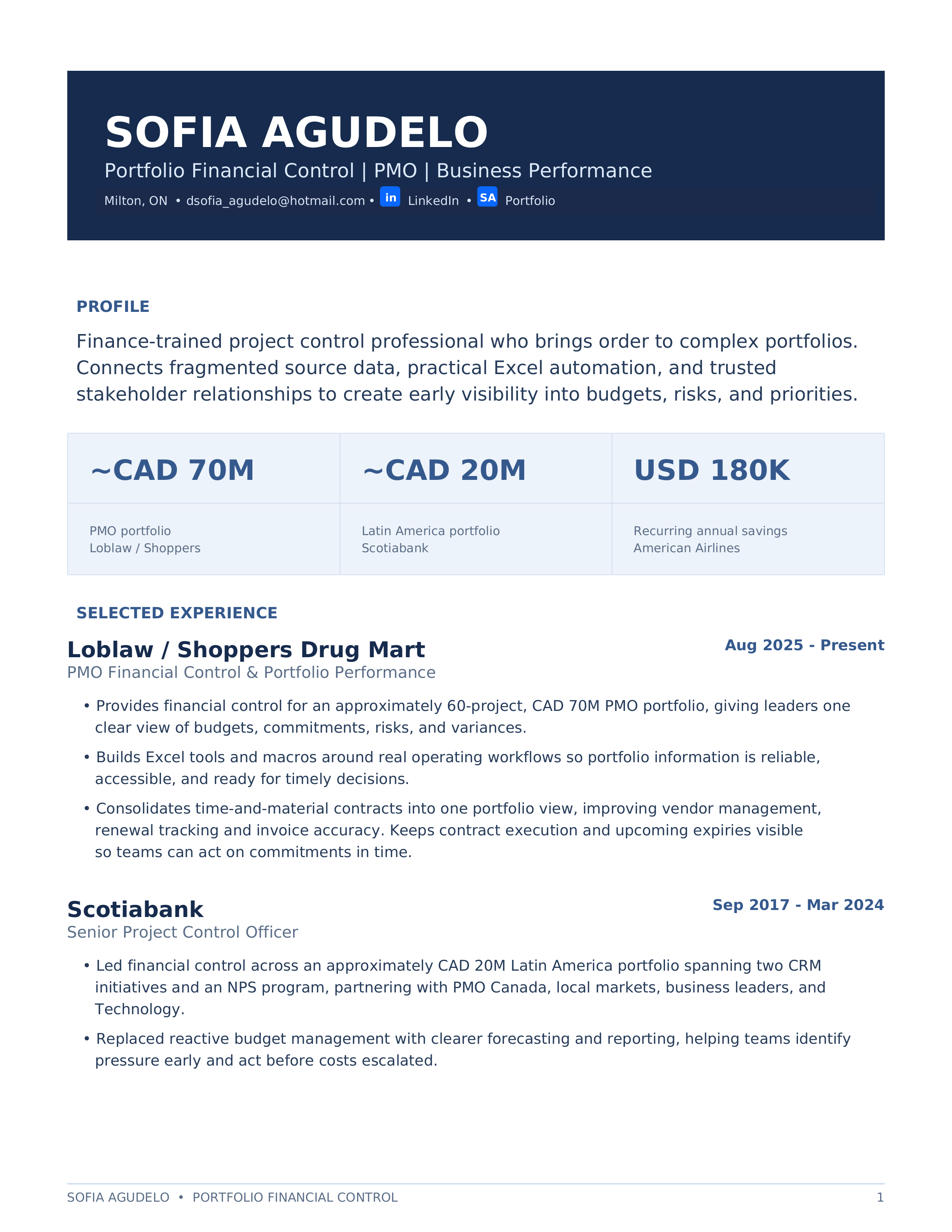 Sofia Agudelo resume, page 1